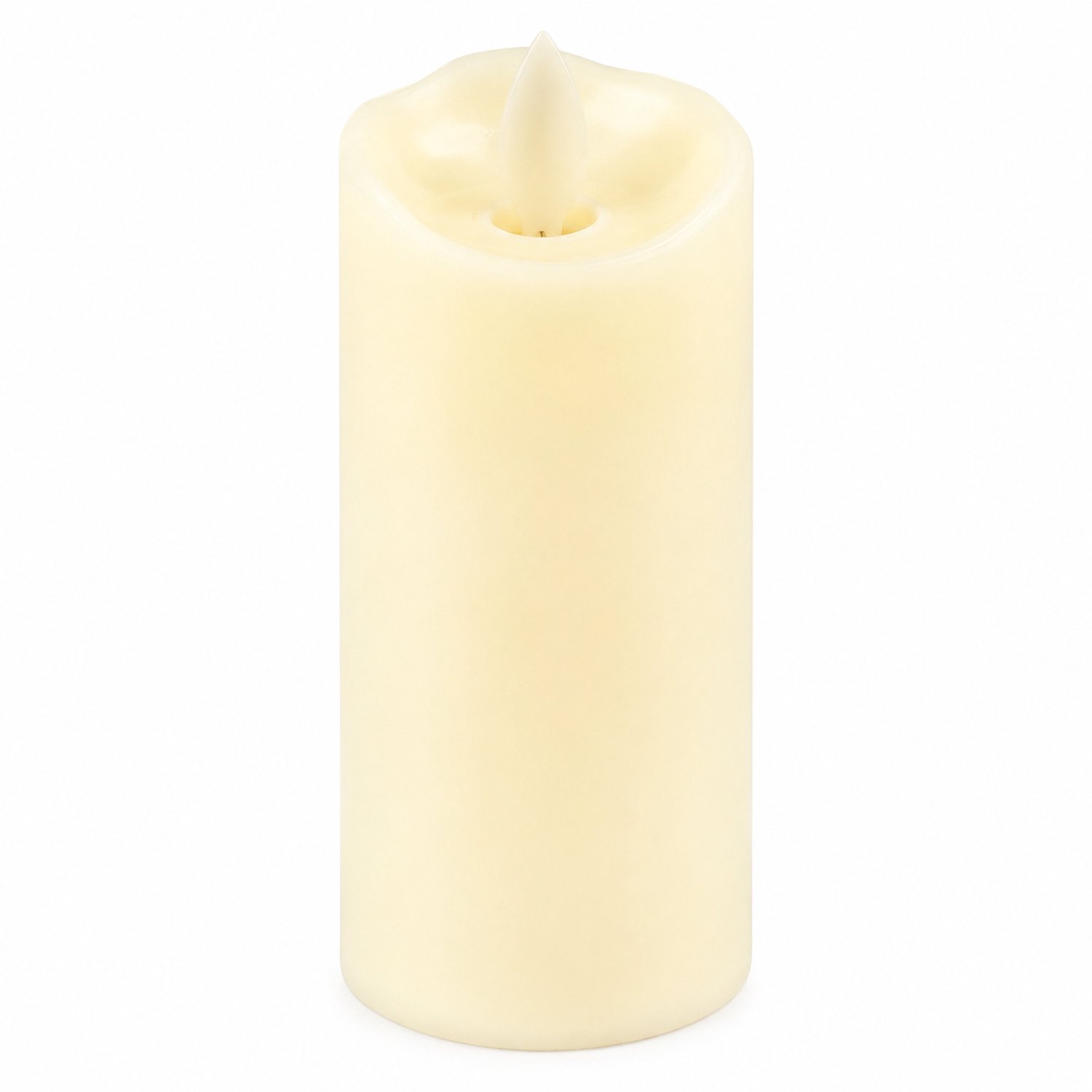 SWGOTA led kaarsen met bewegende vlam - diameter 5 cm, hoogte 13,5 cm, gladde cilinder met schuine bovenrand, 12 per displaydoos Crème