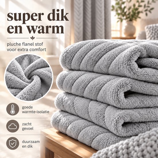 Super dikke grijze pluche flanel gordijnstof voor extra comfort en warmte-isolatie.