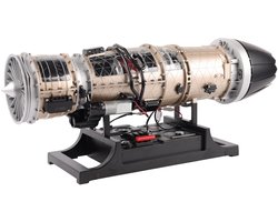 Metalen Turbofan Motor Model Kit Die Werkt Gevechtsvliegtuig Jet Motor Kit 1/10 Schaal 600+STKS STEM Educatieve Montage Kit, Bureau Decoratie Cadeau