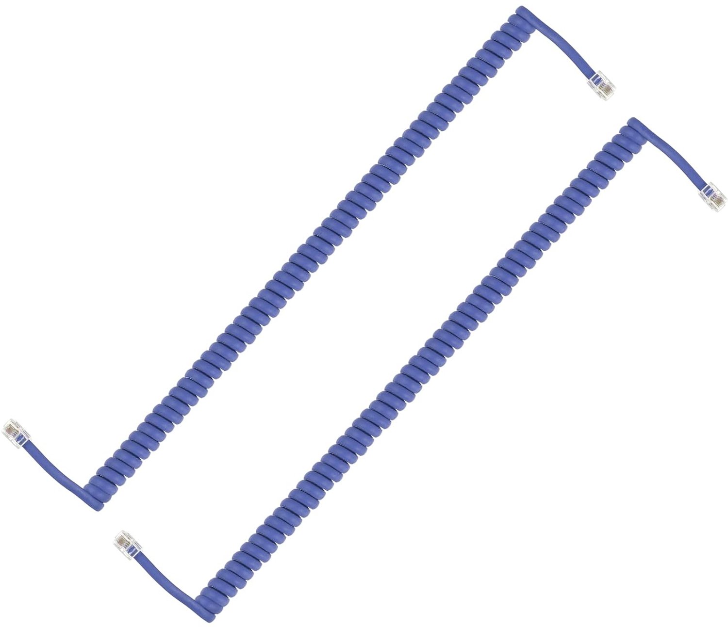 Telefoonkabel 2 m - RJ9/RJ10 4P4C - blauw - voor vaste telefoon Vemera - Vemera