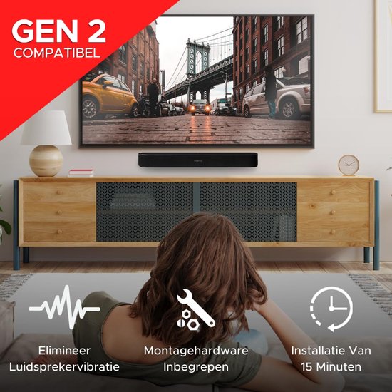 Beugel voor Sonos Beam - Muurbeugel - Bevestigingsbeugel - Inclusief montagehardware - Kantel-en draaibaar - Hoogwaardige accessoires — afbeelding 2
