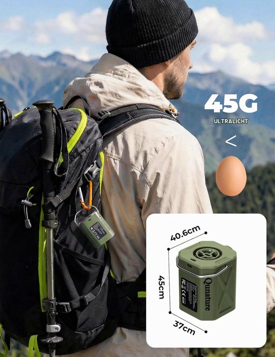 Mini-elektrische luchtpomp, draagbaar, ultralicht, 45 g, pomp met USB-snellading, 5 luchtmondstukken, verlichting, oppompen, leeg laten lopen voor luchtbedden, zwemringen, vacuümzakken — afbeelding 2