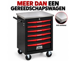 Artman Gereedschapswagen - Werkplaatswagen - Gereedschapskast - Verrijdbare Ladekast - Multifunctionele Opbergwagen - 6 Laden – Met Centrale Vergrendeling en Zwenkwielen