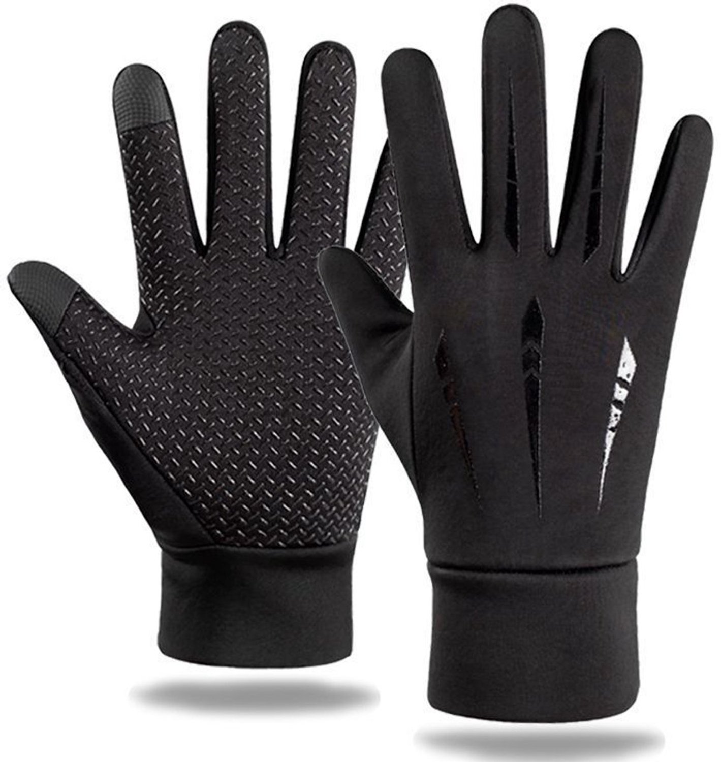Outdoor Fiets Handschoenen - Winter Thermische Handschoenen - Winddichte Motorhandschoenen Waterdicht, Touchscreen Compatibel, Antislip Handschoenen Unisex - Lengte 23cm,Zwart