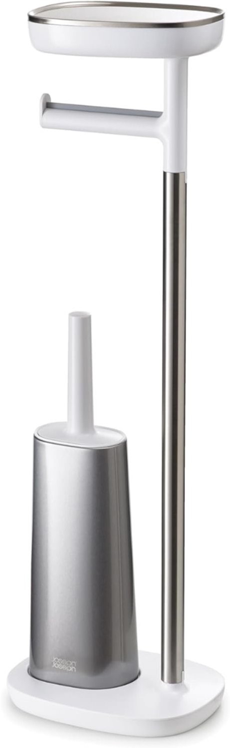 Toiletbutler - Toiletrolhouder Staand - Goud - Wit