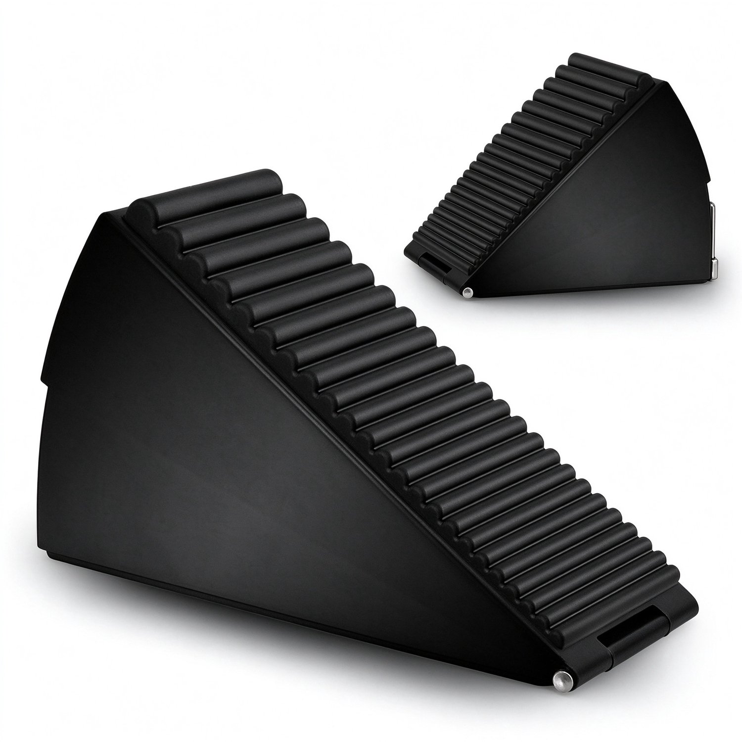 Lifhelpe Deuraccessoires - Zware deurstopper set - 2 stuks RVS verstelbare deurstopper - Veerbelast met beugel en antislip rubber - Geschikt voor diverse vloeren, zwart, tot 3 inch
