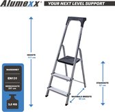 Alumexx Hobby-Line - Huishoudtrap 3 treden - Keukentrap - Inklapbaar - 2.57m werkhoogte