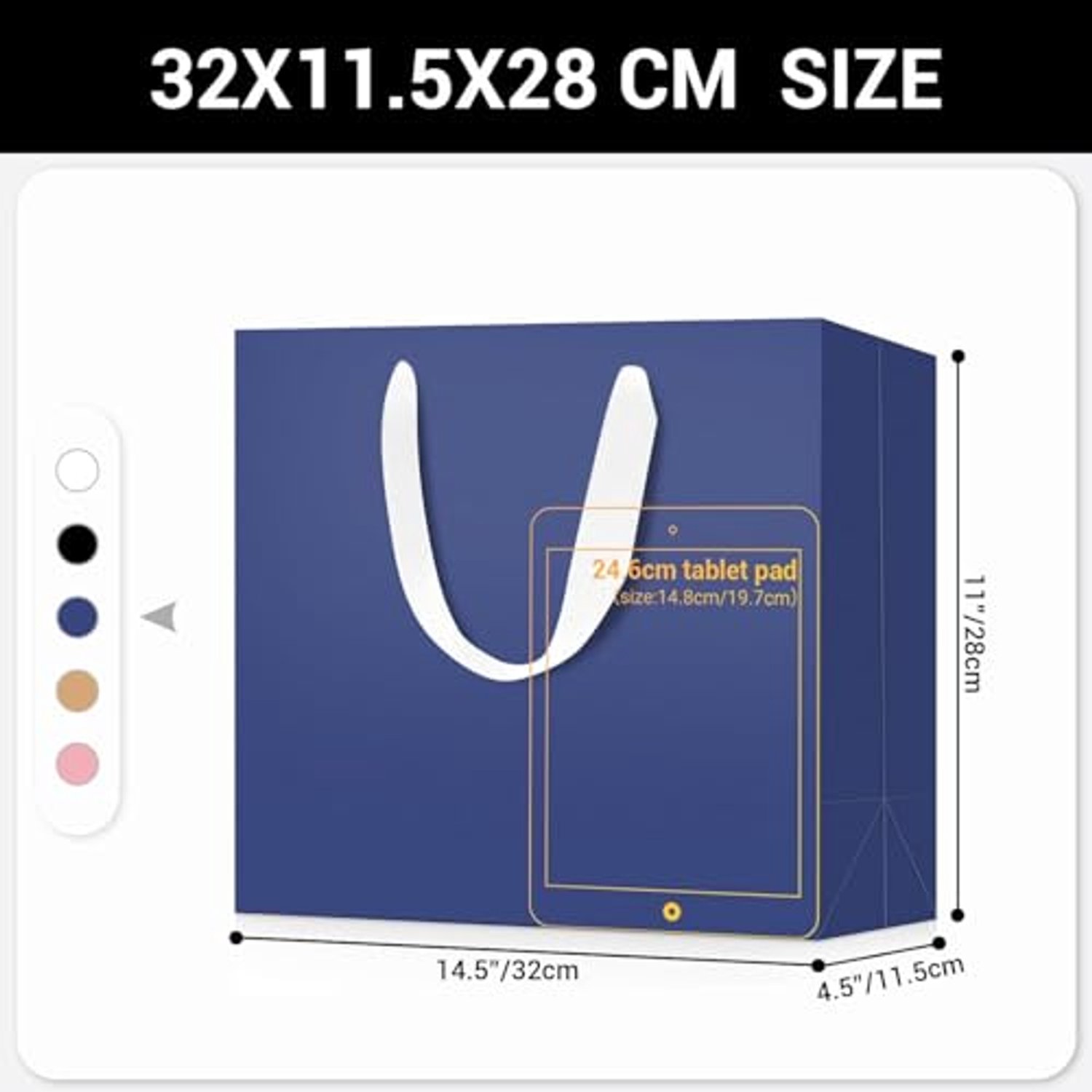 Set van 10 Blauw Cadeautassen van 250gsm