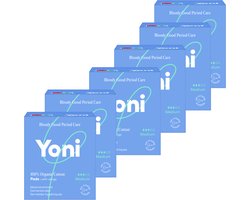 Yoni Maandverband - Medium - met vleugels - Biologisch Katoen - Voordeelverpakking - 60 stuks - 6x10