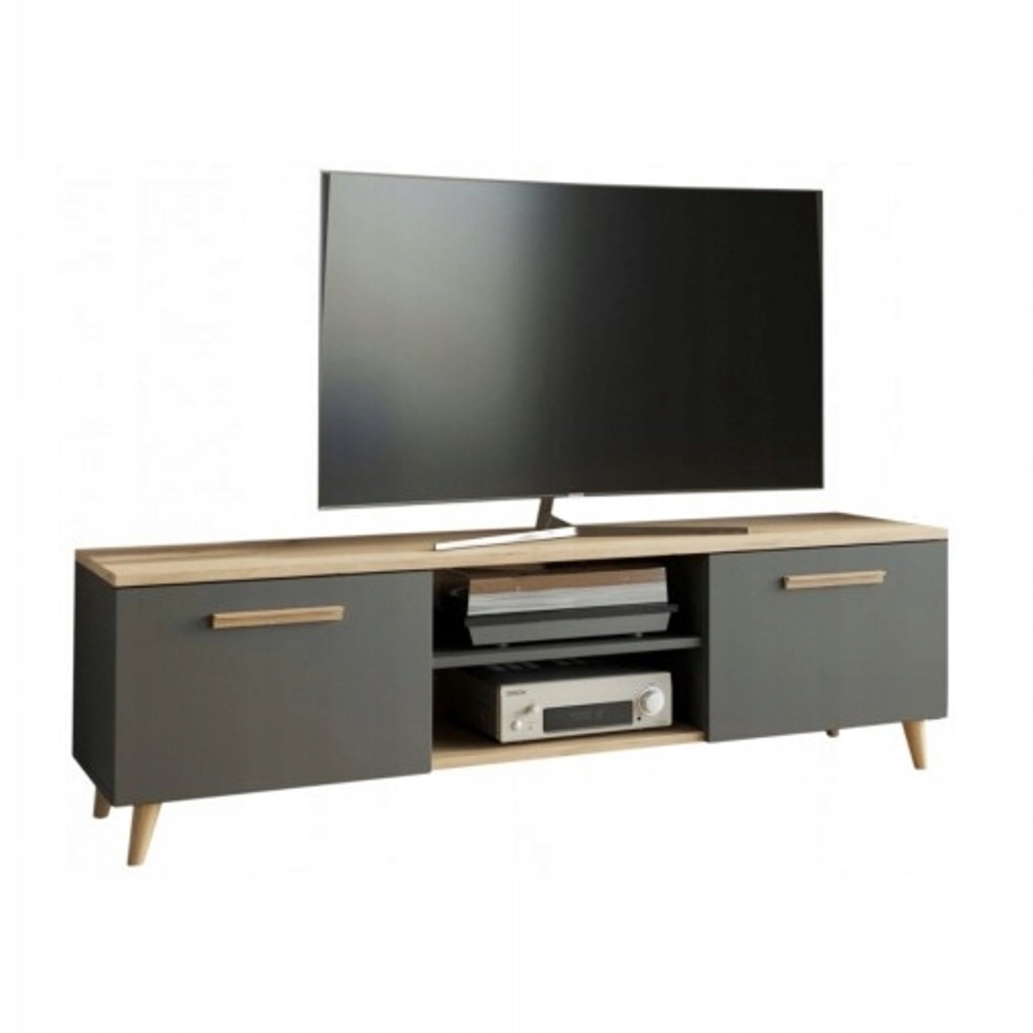 Per La Vita Bergen - Tv-meubel - Scandinavische stijl - 120 cm - Eiken artisan/antraciet Eiken artisan;Antraciet
