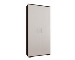 Deson California - Kledingkast - 80 cm - 4 planken - Wengé met witte fronten