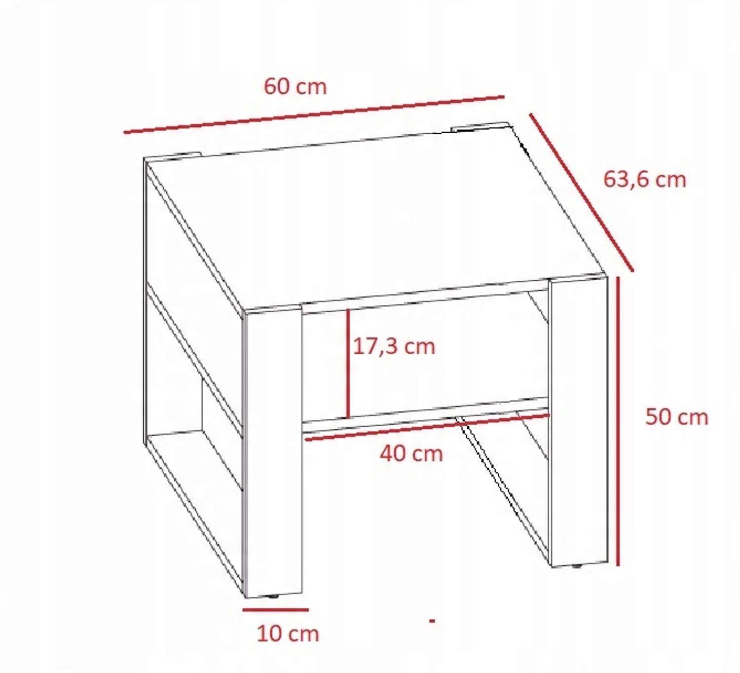 Per La Vita Kaja - Salontafel - Vierkant - Wit - 60 x 63,6 cm