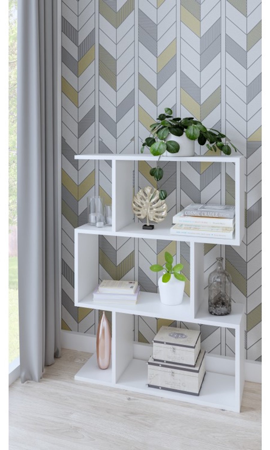 Per La Vita Bask 3 - Boekenkast - Wit - Open vakken - 107 cm hoog