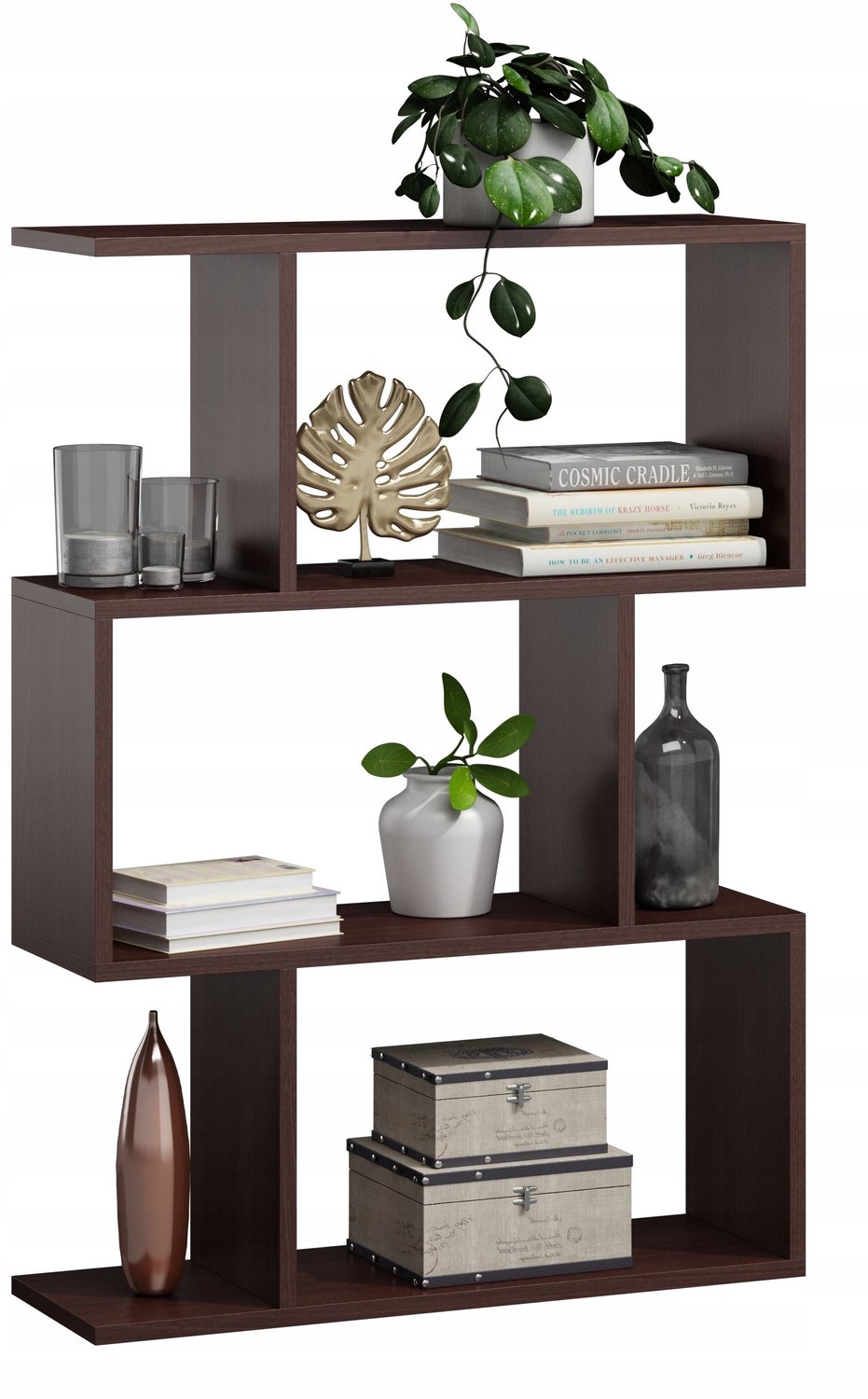 Per La Vita Bask 3 - Boekenkast - Wengékleurig - Staand - 76,4 cm breed