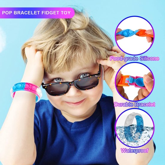 Popit-Armband 20 Stuks - Antistress Speelgoed - Fidget Armband - Draagbaar - Voor Kinderen/Volwassenen - Verlicht Angst en Stress - Fidgetarmband — afbeelding 2