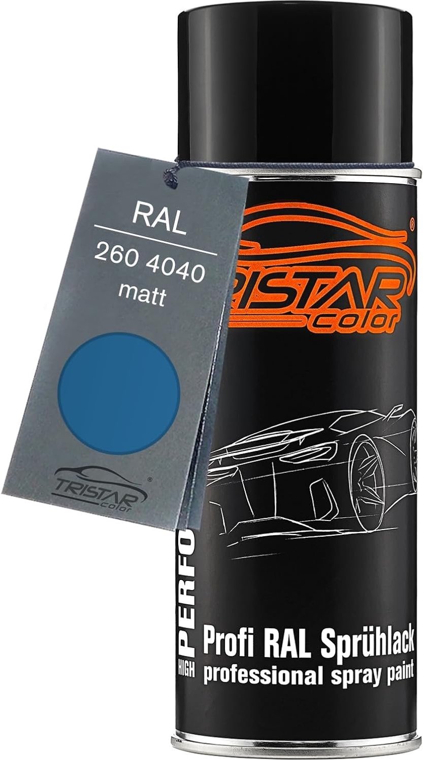 Spuitbus lak 400 ml - RAL 260 4040 blauw mat - sneldrogend - ideaal voor carrosseriedelen, kunststofonderdelen - m-winkel