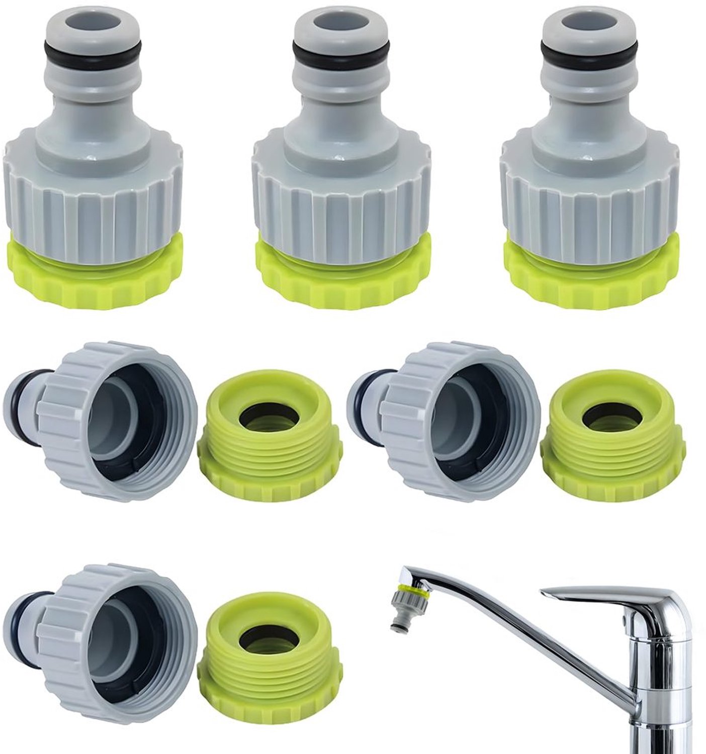 Set van 6 Tuinslang Adapters voor Irrigatie
