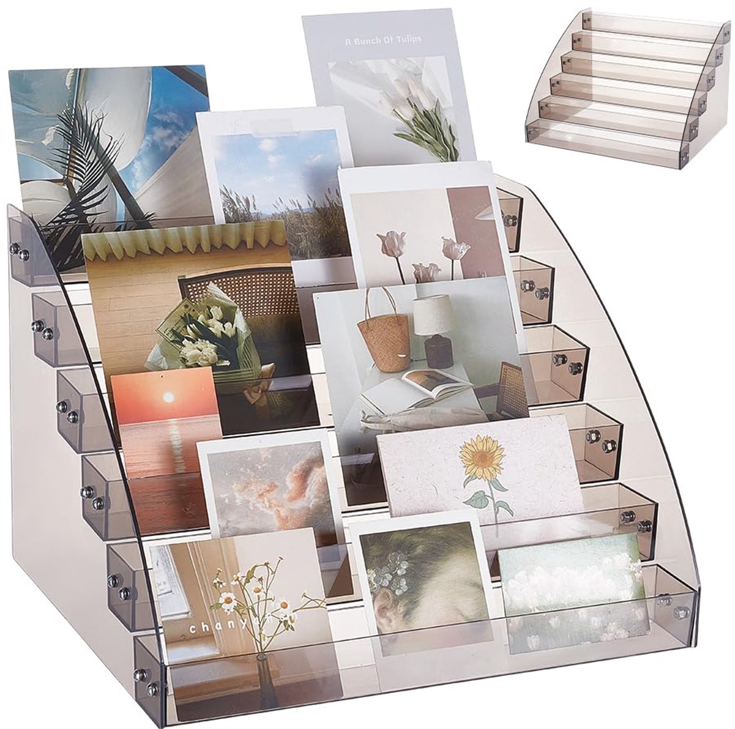 6-laags Acryl Kaart Display Stand voor Wenskaarten