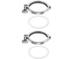 Set van 2 RVS Sanitaire Klemmen met Siliconen Pakking