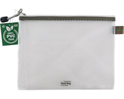 Foldersys Phat-Bag Etui A5 - PVC-vrij - Met Beige Ritssluiting en Afneembaar Koord - 254 x 200 mm