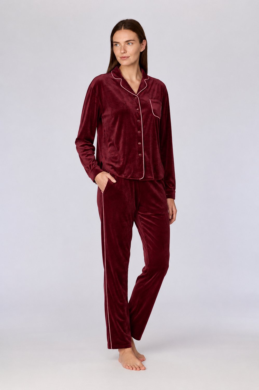 Woody Dames pyjama bordeaux