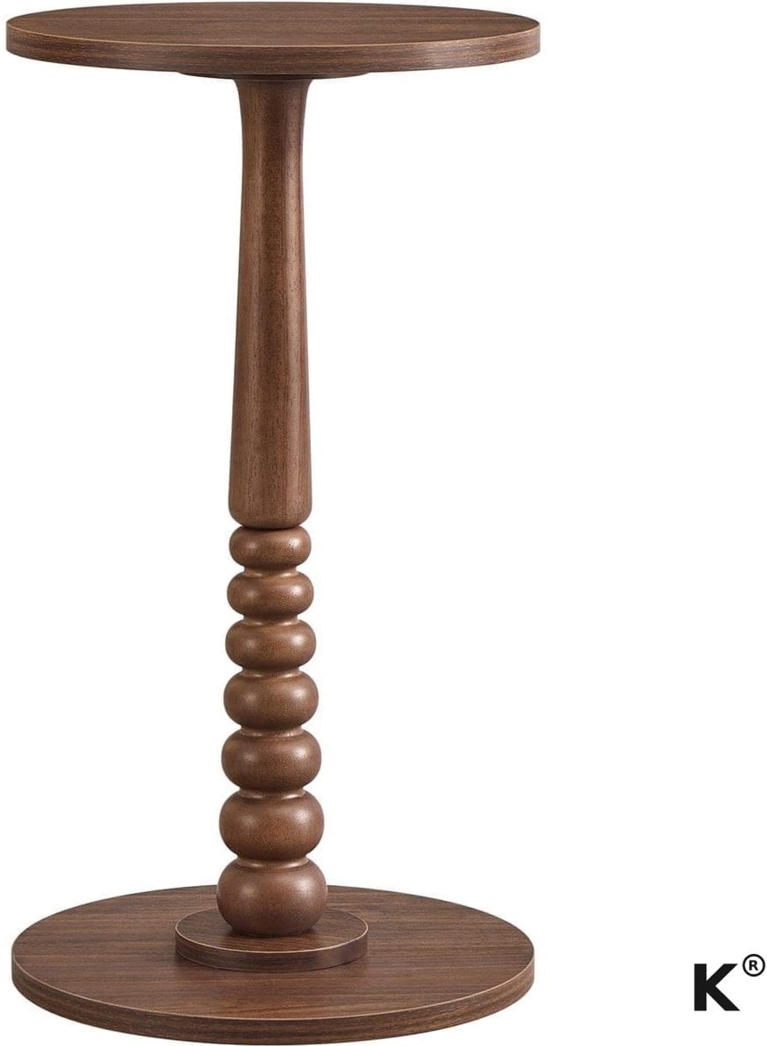 Klarven Bijzettafel Bruin - Bijzettafel Rond - Bijzettafel Hout - Bijzettafel - Mid-Century Modern Stijl - Massief Houten Poten - Zonder Gereedschap Monteren