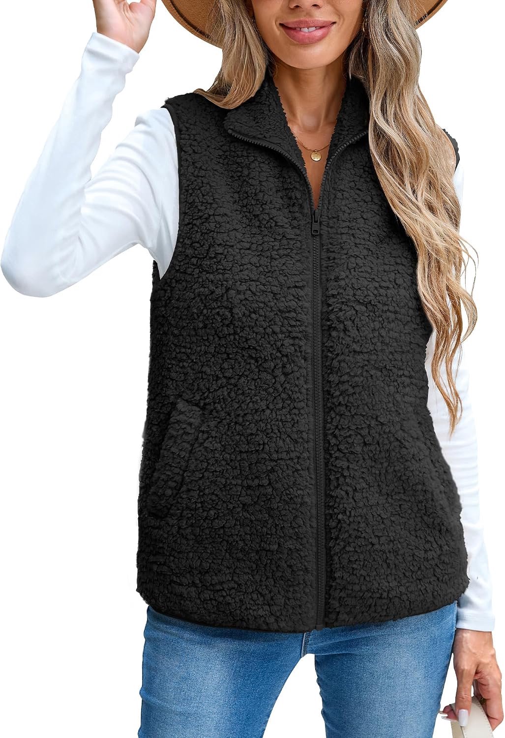 Lichtgewicht fleece vest voor dames, herfst/winter