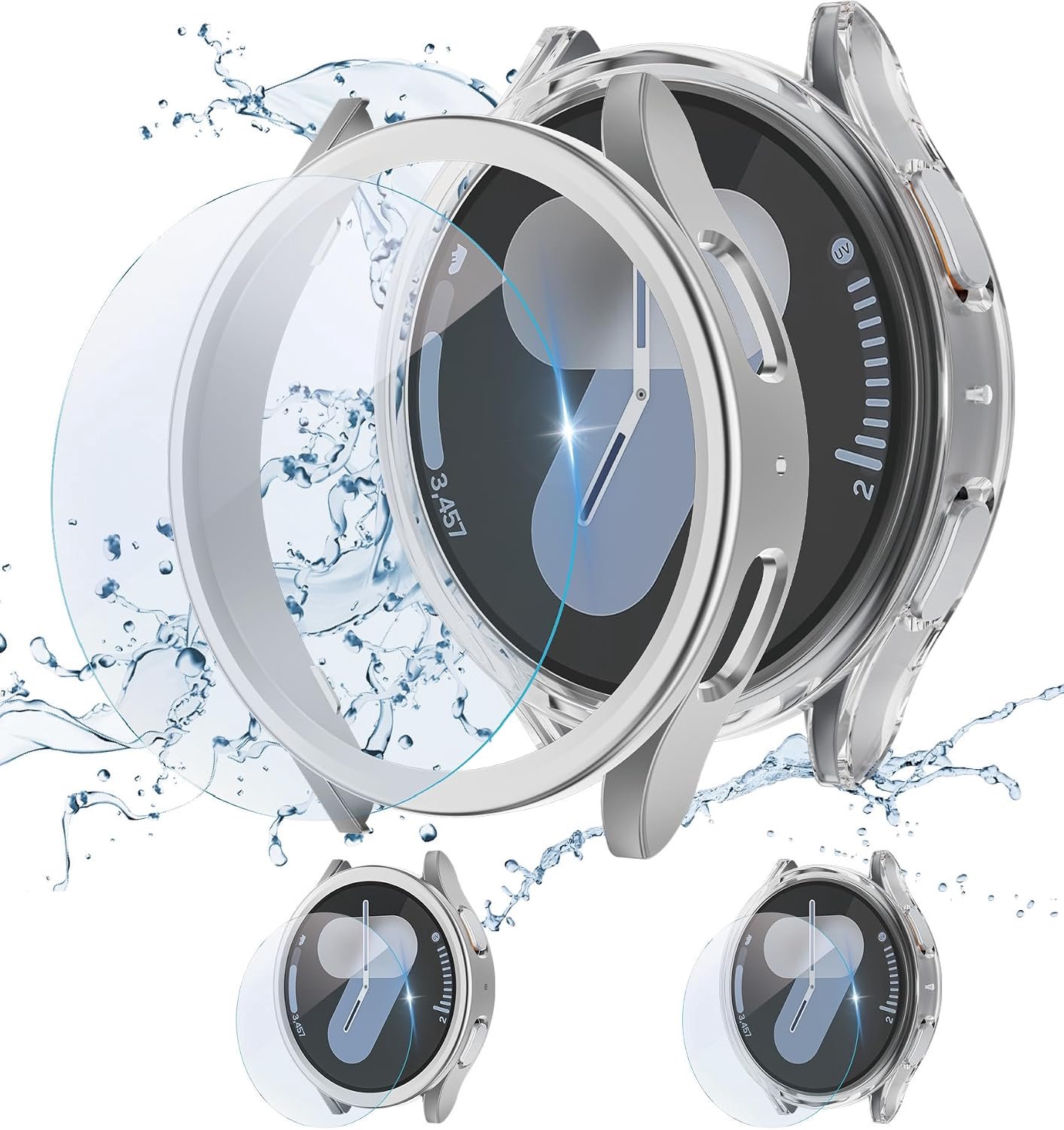 2 stuks harde beschermhoes + screenprotector voor Samsung Galaxy Watch