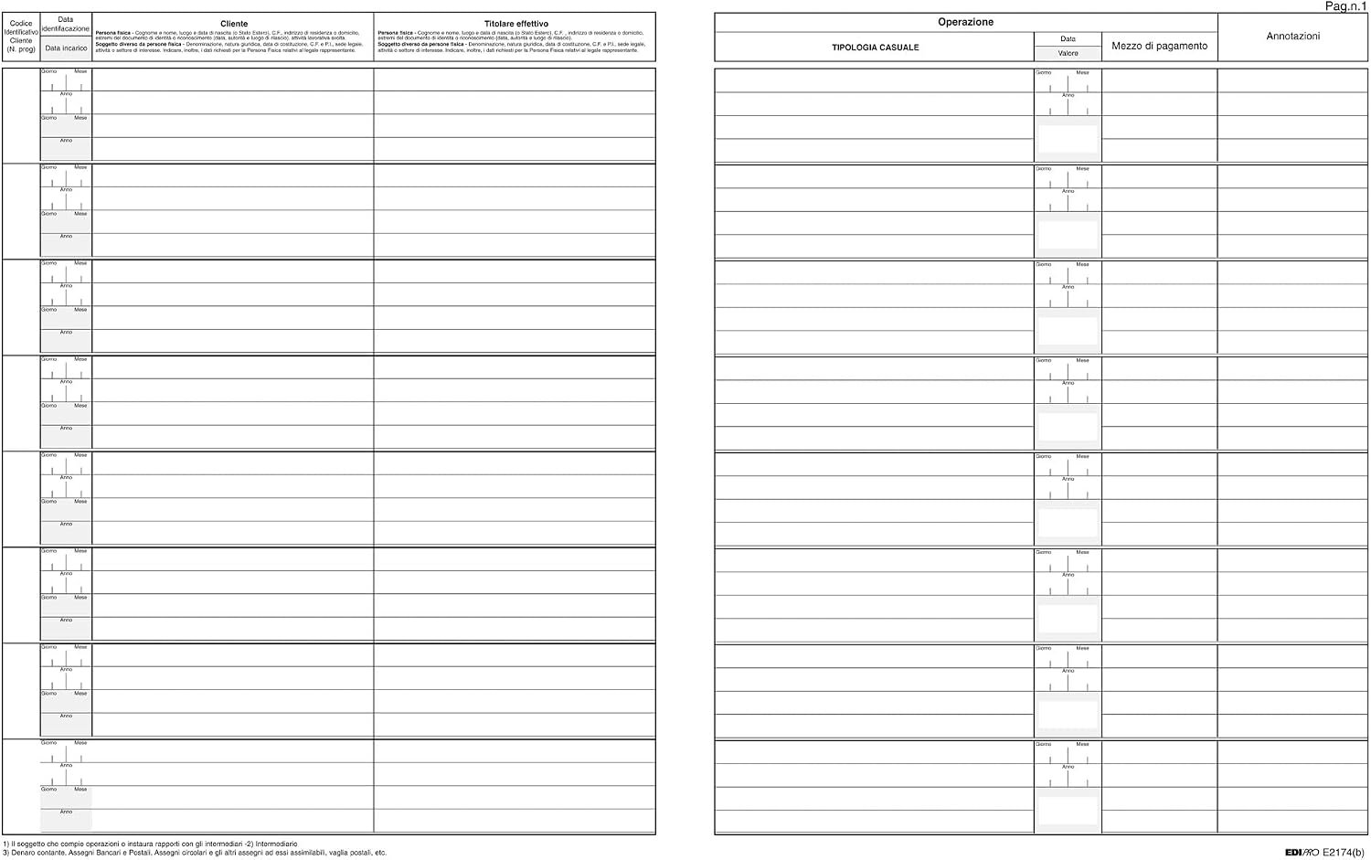 boekhoudformulieren 31 x 24,5 cm - boekhoudboek - 47 pagina's - klantenregister voor professionals - Vemera