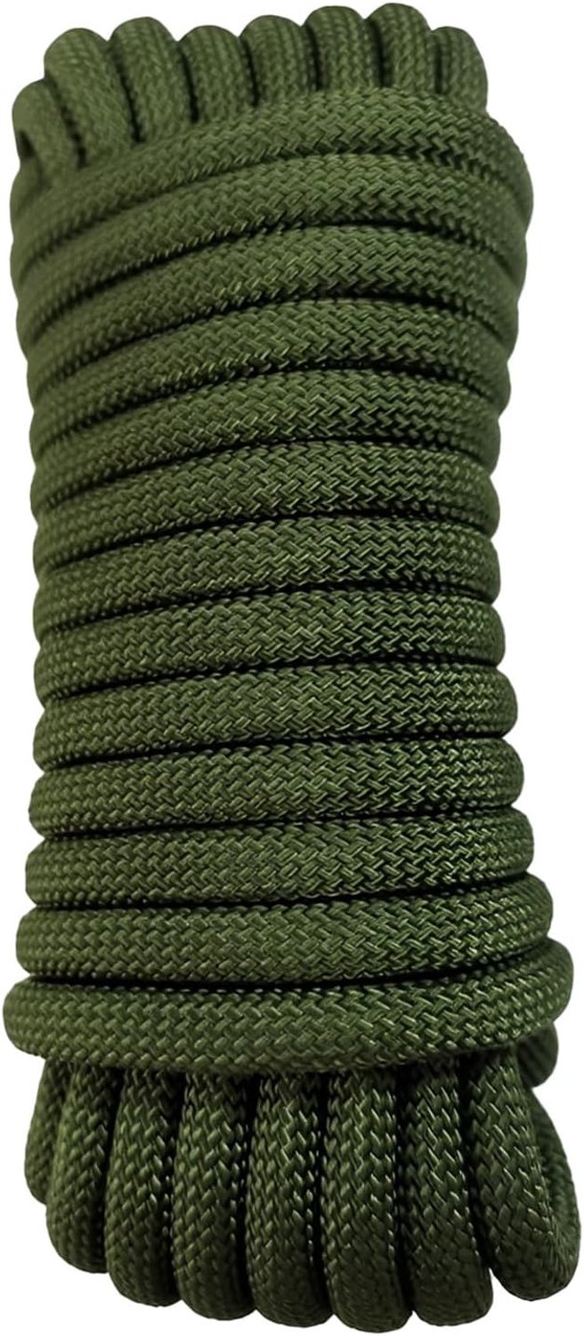 Klimtouw 10 mm 2 m olijfgroen met lage rek