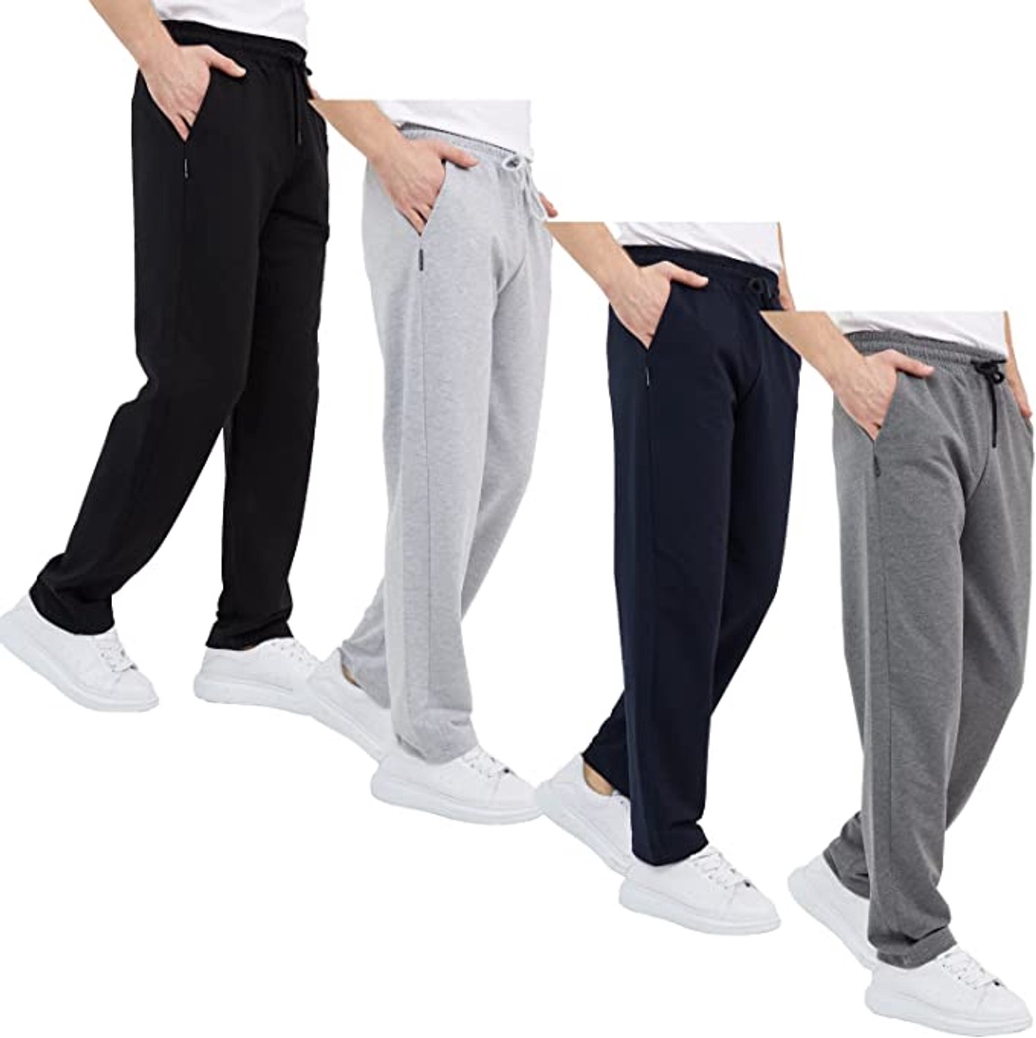 Comeor Joggingbroek heren 4pack - 4XL - trainingsbroek heren - Lange sportbroek