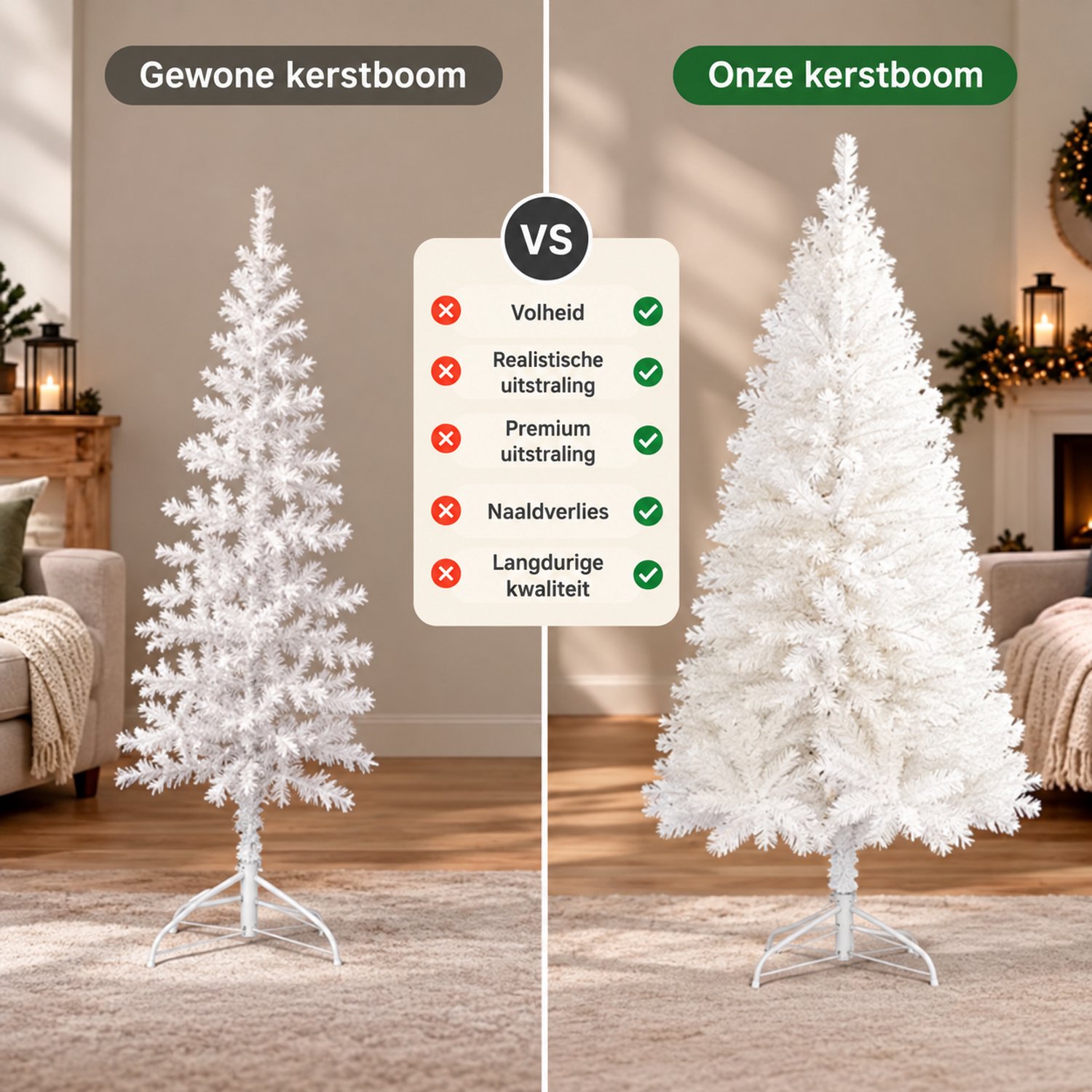 VILIMA - Kerstboom - Kunstkerstboom - Kerstboom wit - Kerstmis - 240 cm hoog - Volle boom - Stijlvol wit - Realistisch - Stevig – foto 7
