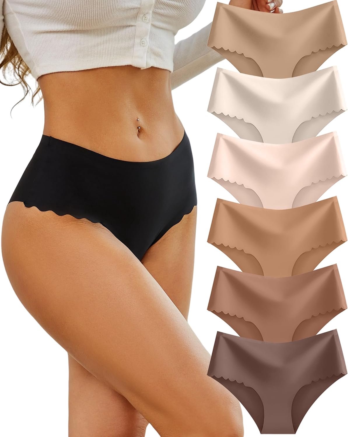 Slip dames, hoge taille, 6-delig