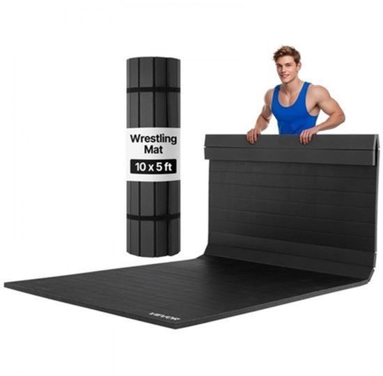 Sportmat 3 X 1,5 M - Zwarte Trainingsmat - XPE En PVC Materiaal - Vechtsport En Yoga Mat - Oprolbaar En Waterdicht — afbeelding 3