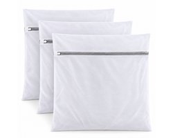 Waszakjes met Rits - Set van 3 - 61 x 61 CM - Wasnetten - Laundry Bags - Wit