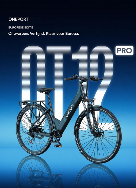 ONESPORT OT12 PRO Elektrische stadsfiets - 65 km actieradius -36V 13Ah Accu– Lage instap frame - 250W motor - Shimano 7 versnellingen - LCD - Grijs — afbeelding 5