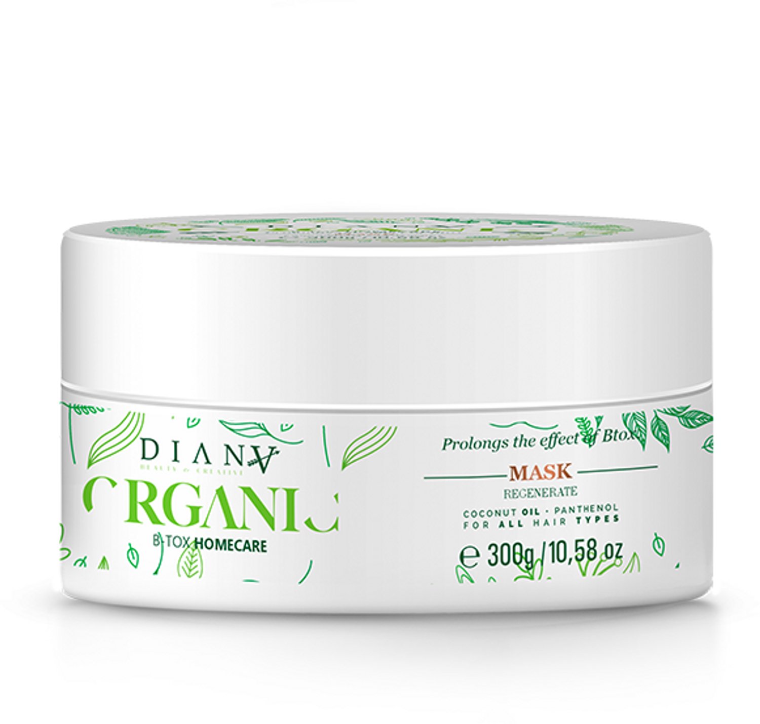 Organic haarmasker 300g voor thuiszorg na de behandeling HaarBotox zonder parabenen, sulfaten en siliconen met coconut oil en panthenol voor alle haarsoorten