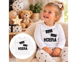 Shirtje Hiep Hiep Hoera  | lange mouw| wit| maat 80 | verjaardags t-shirt voor de eerste 1e verjaardag shirt verjaardagshirt 1 een jaar outfit one,  fotoshoot, cakesmash, smash cake First Birthday - Eerste verjaardag -  Babykleding - Leuk cadeau