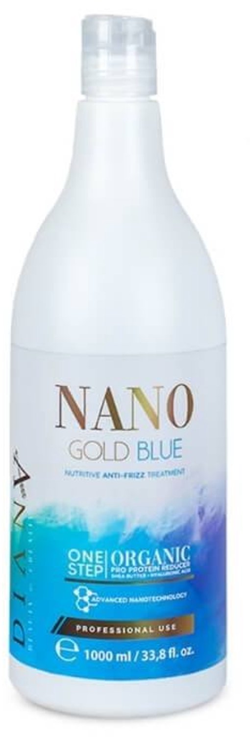 NanoBlue Nanoplastia Permanente Haarstijling Behandeling One Step 1000ml – Organische Behandeling Zonder Formaldehyde en Carbocysteïne, Effecten 10-12 Maanden, Met Anti-Yellow System, Geen Irriterende Geur, Voor Haarsalons