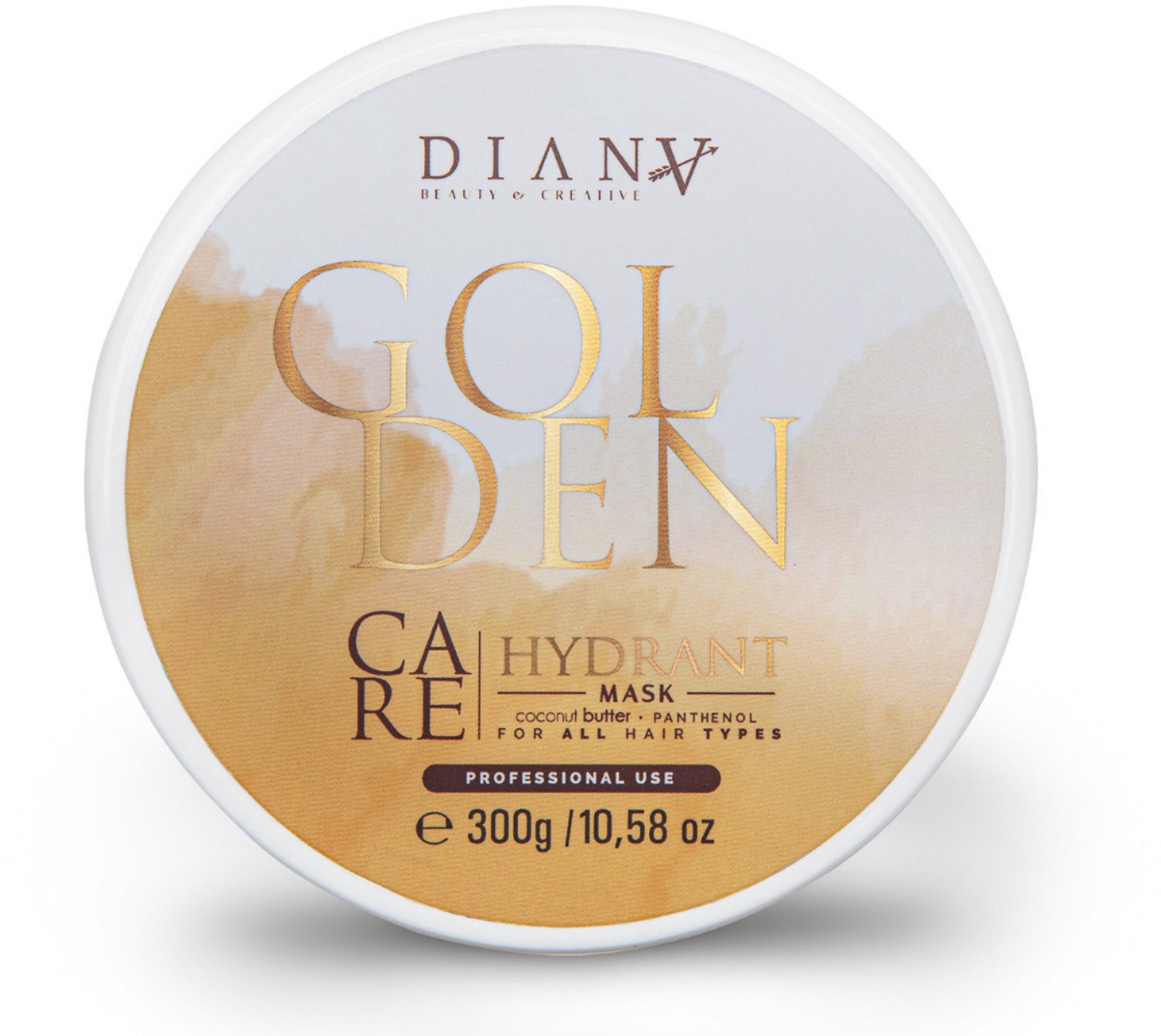 Golden haarmasker 300g voor thuiszorg na de behandeling HaarBotox - zonder parabenen, sulfaten en siliconen, met Kokosboter en Panthenol, Voor Optimale Hydratatie en Anti-Frizz, Geschikt voor Alle Haartypes