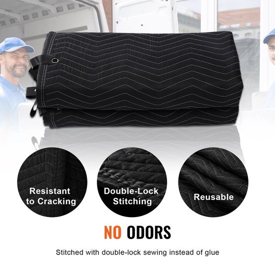 SYMORE Akoestische geluidsblokkerende deken - Geluidsabsorberend - Wasbaar - Zwart - 244 × 203 cm - Voor studio, deur en thuiswerkplek — afbeelding 3