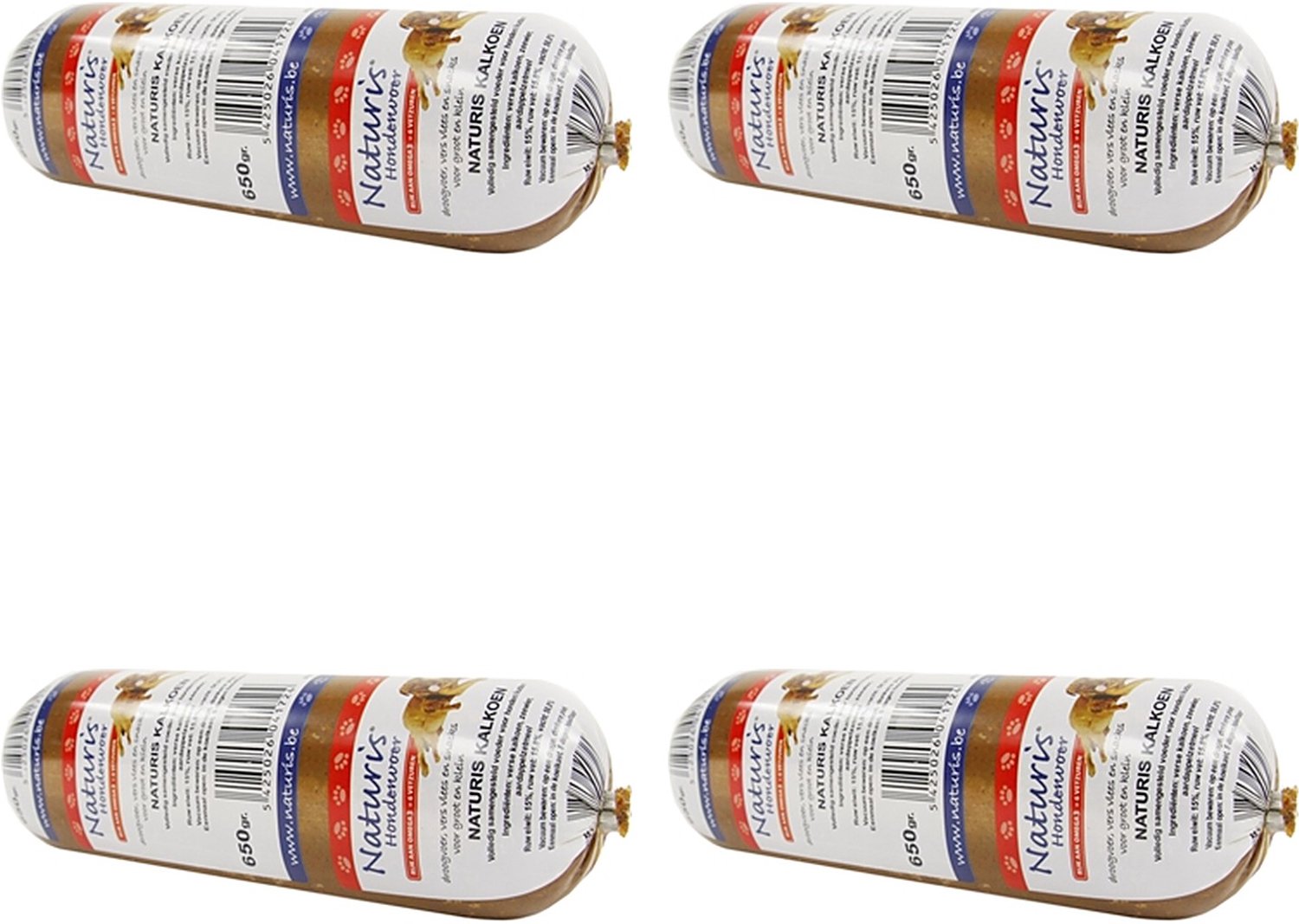 Hondenvoer Naturis - Houdbaar Kalkoen - 4 stuks - Multipack