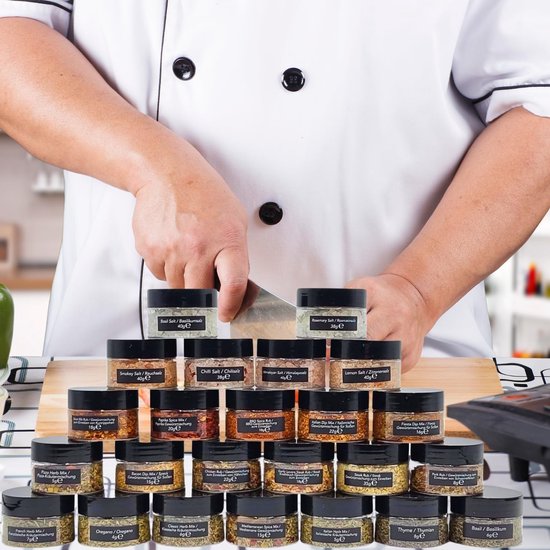 BBQ Adventskalender – 24 Kruidenpotjes – Specerijen & BBQ Kruidenmixen – Herbruikbare Potjes – Cadeau voor mannen en kookliefhebbers — cadeau in Kookcadeaus - foto 2