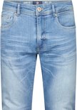 Lichtblauwe Petrol Industries slim fit jeans met vintage wassing, 6-pocket model en knoopsluiting.