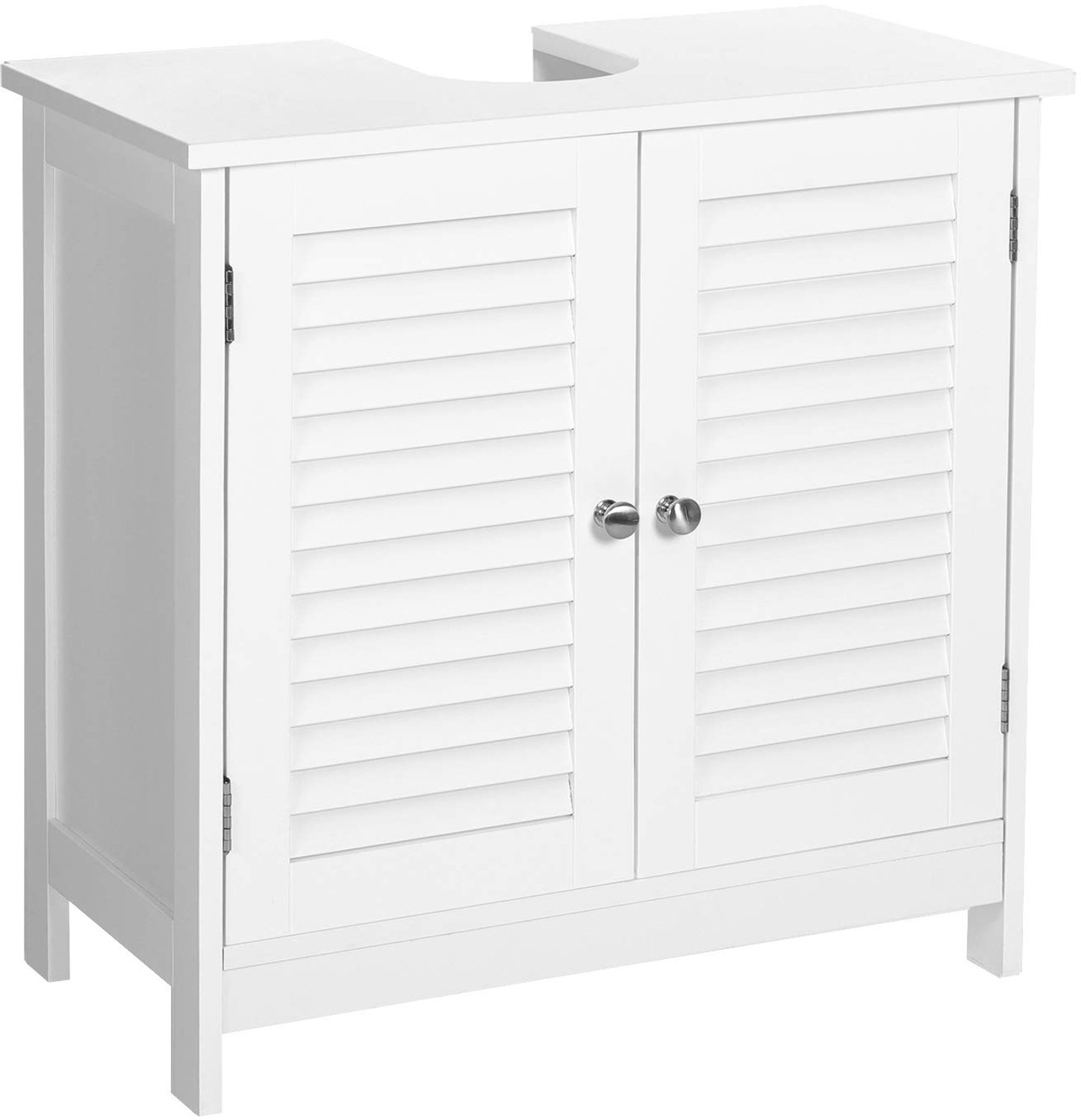 Badkamerkast met 2 Lameldeuren en Verstelbare Plank 60 x 30 x 60 cm
