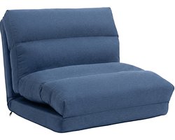 Zitzak met bedfunctie, verstelbare rugleuning, opklapbaar, tot 120kg, 70 x 72 x 56 cm, Donkerblauw