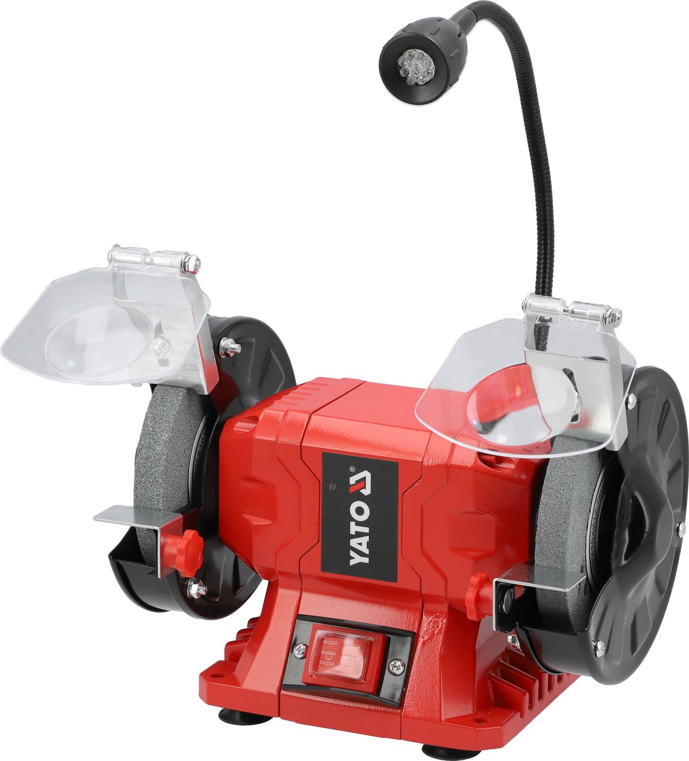 YATO Dubbele Tafelslijpmachine - 150W - 125 mm Slijpschijven - Met LED Verlichting & Stofafzuiging - Slijpmachine voor Werkbank