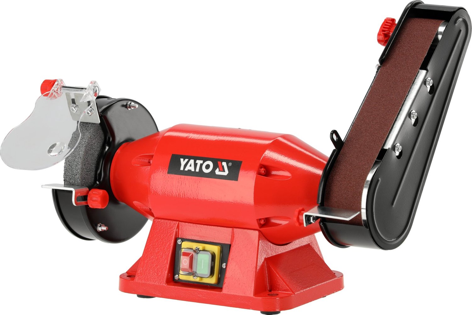 YATO YT-822110 Stationaire Band- en Tafelslijpmachine - 520W - Slijpschijf Ø 150 mm & Schuurband 686 x 50 mm - Inclusief 20 Schuurbanden (P80/P120)