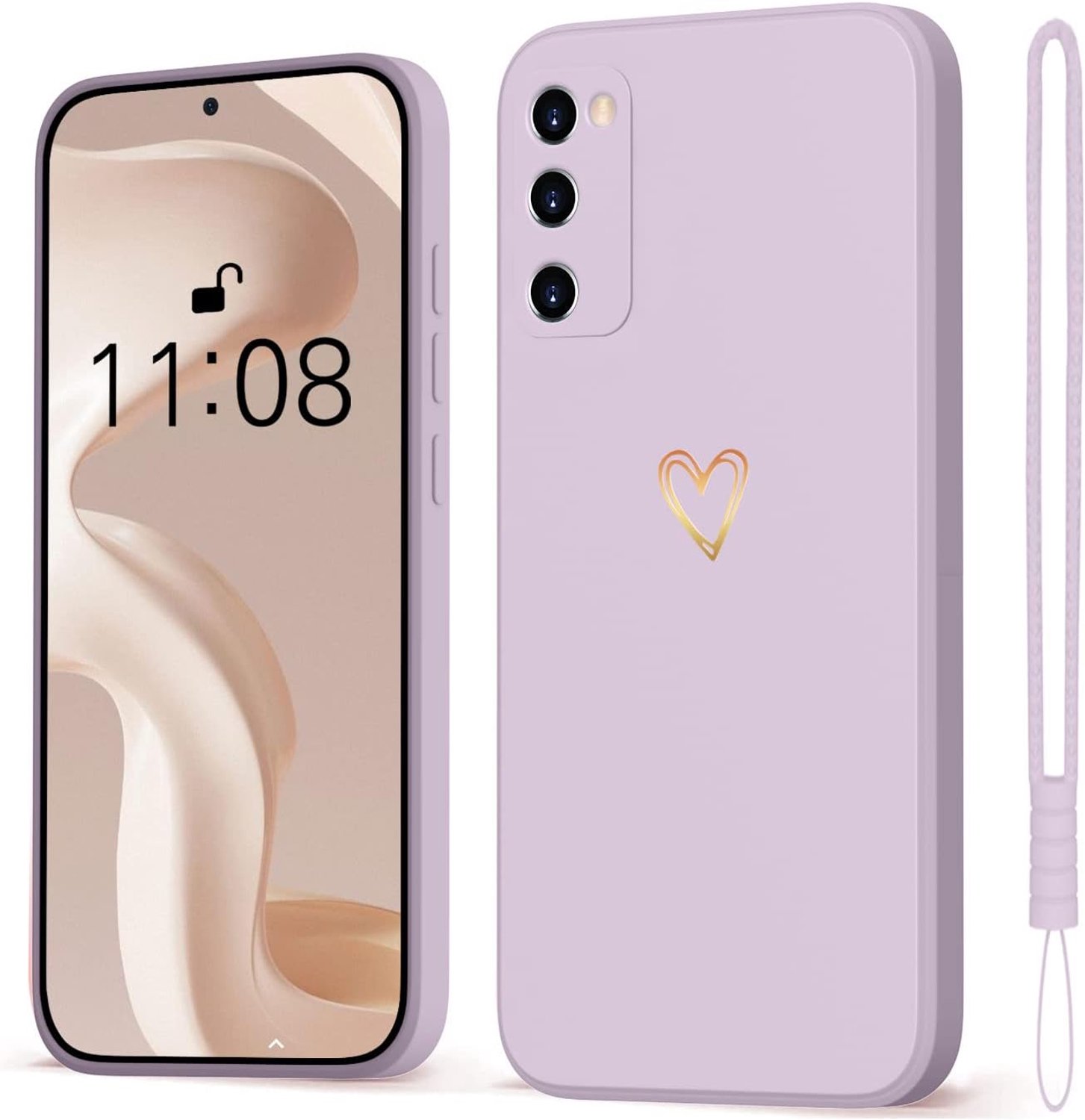 Hulpje voor Samsung Galaxy S20 FE, siliconen hoesje, stootvast, krasbestendig, lila