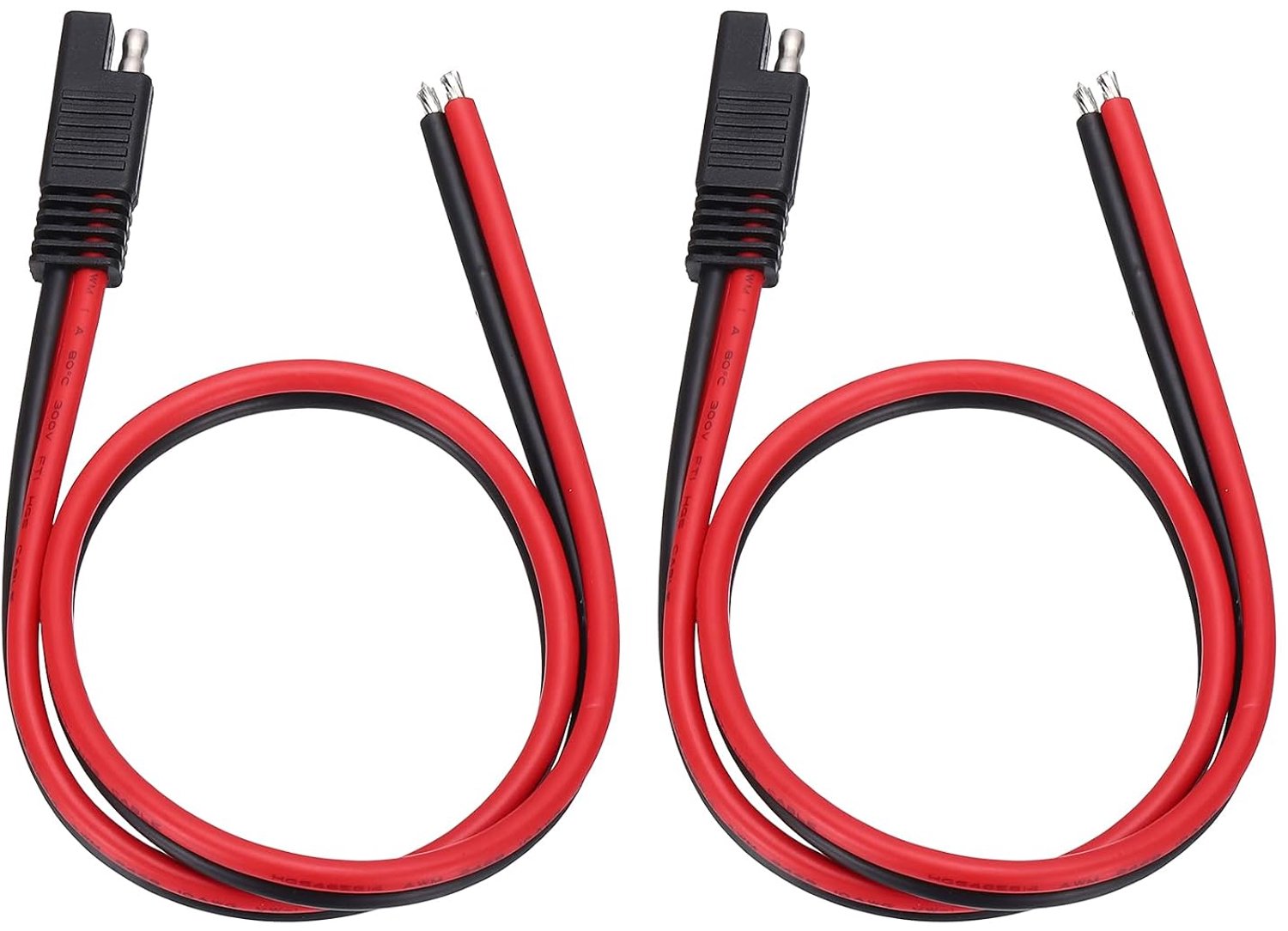 SAE-verlengkabel 30 cm - 12 AWG - 2-polig - voor zonnepanelen en voertuigen - 2 stuks - ServiceTopper